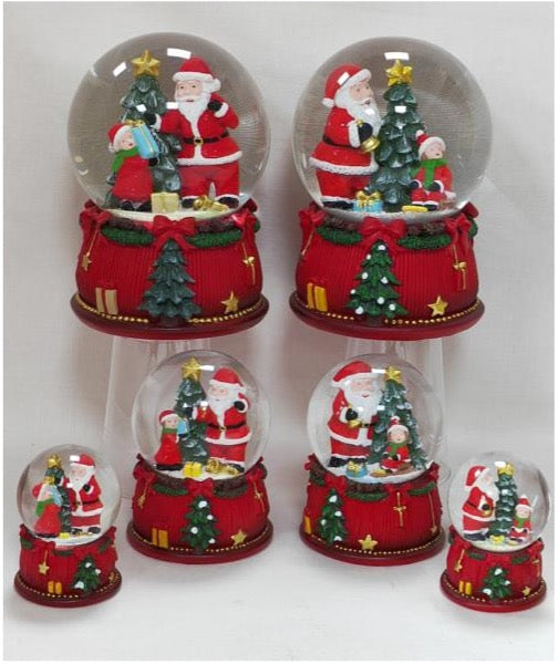 Santa and Christmas Tree Snow Globe Set