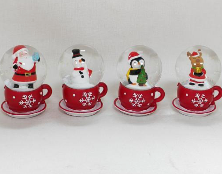 Santa Claus Teacup Snow Globe – Festive Holiday Decor