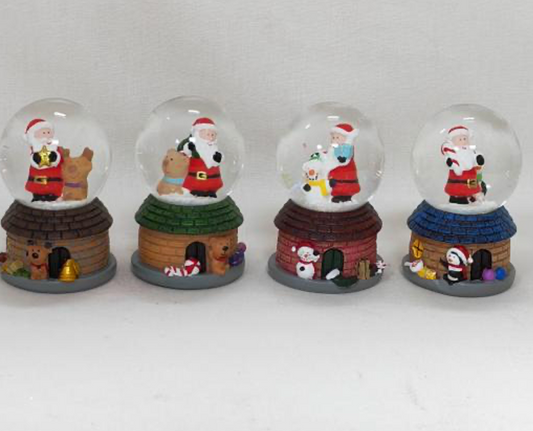 Santa's Cottage-Themed Holiday Snow Globes