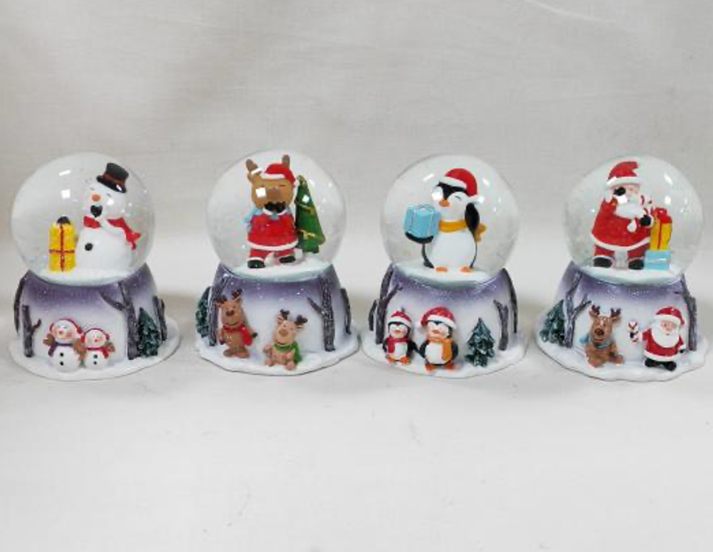 Winter Wonderland Snow Globes – Snowman, Reindeer, Penguin, and Santa Designs