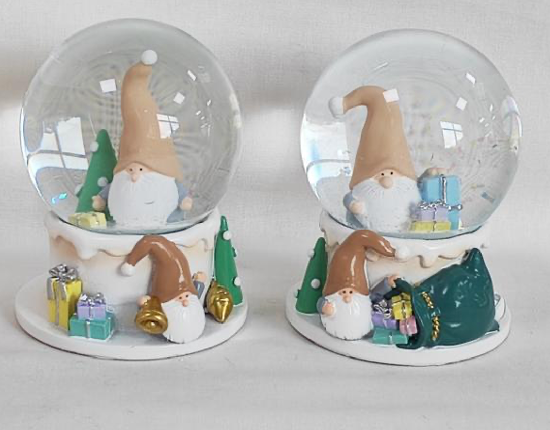 Cheerful Holiday Gnome Snow Globes