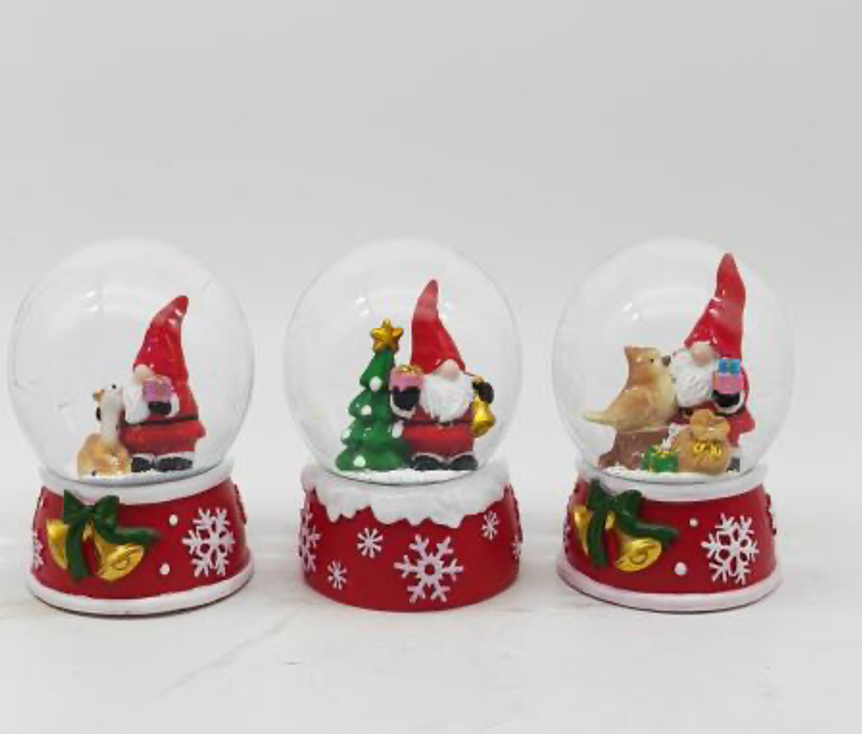 Christmas Gnome Snow Globes with Animal Friends and Festive Detailing