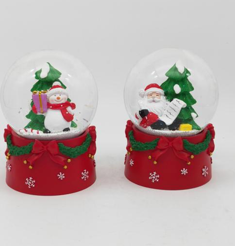 Festive Red Bow Snow Globe Collection