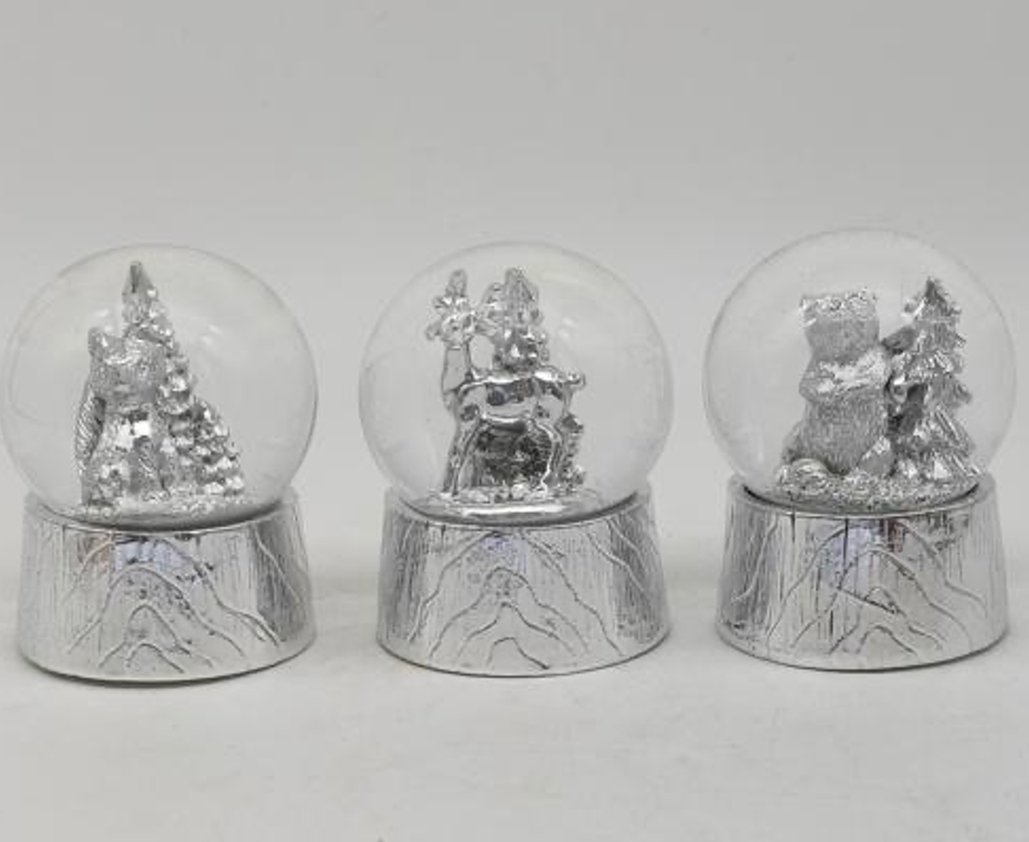 Silver Elegance Snow Globe Collection