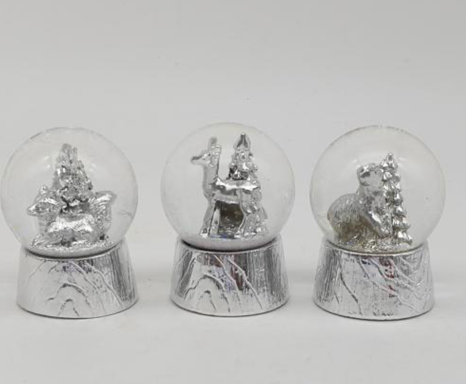 Silver Elegance Snow Globe Collection