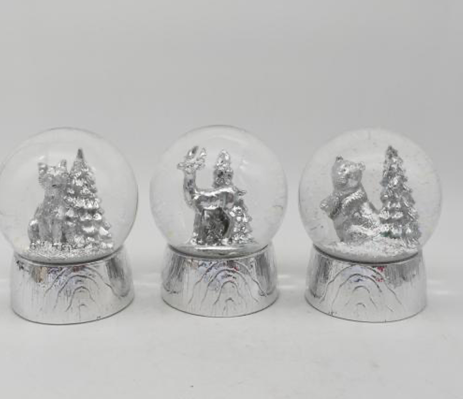 Silver Elegance Snow Globe Collection