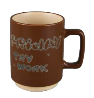 Retro Typography Brown Ceramic Mugs