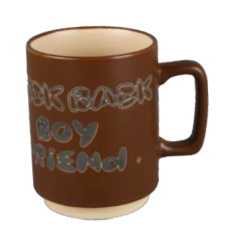 Retro Typography Brown Ceramic Mugs