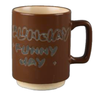 Retro Typography Brown Ceramic Mugs