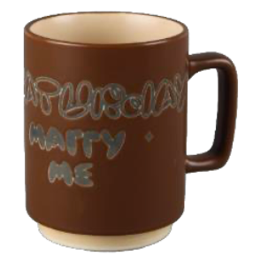 Retro Typography Brown Ceramic Mugs