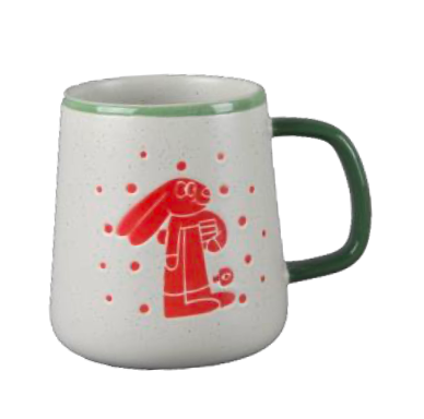 Festive Red Holiday Character Ceramic Mugs - Set #1