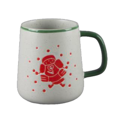 Festive Red Holiday Character Ceramic Mugs - Set #1