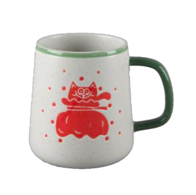 Festive Red Holiday Character Ceramic Mugs - Set #1