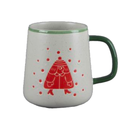 Festive Red Holiday Character Ceramic Mugs - Set #1