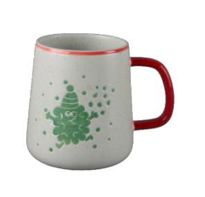 Festive Green Holiday Character Ceramic Mugs - Set #1