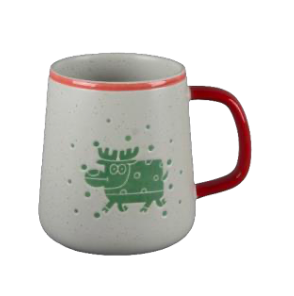 Festive Green Holiday Character Ceramic Mugs - Set #1