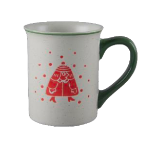 Festive Red Holiday Character Ceramic Mugs - Set #2