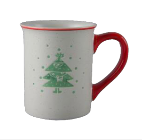 Festive Green Holiday Character Ceramic Mugs - Set #2