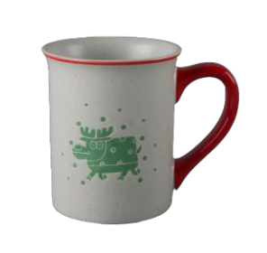 Festive Green Holiday Character Ceramic Mugs - Set #2