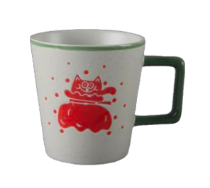 Festive Red Holiday Character Ceramic Mugs - Set #3