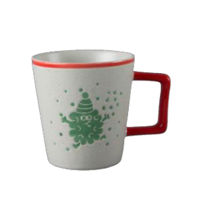 Festive Green Holiday Character Ceramic Mugs - Set #3