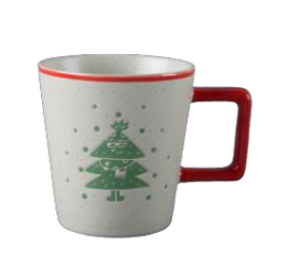 Festive Green Holiday Character Ceramic Mugs - Set #3