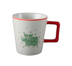 Festive Green Holiday Character Ceramic Mugs - Set #3