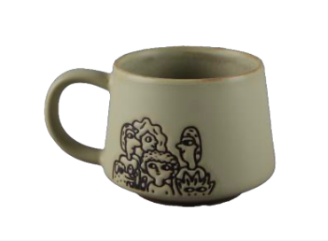 Earthy Sketch Art Ceramic Mugs - Set #3